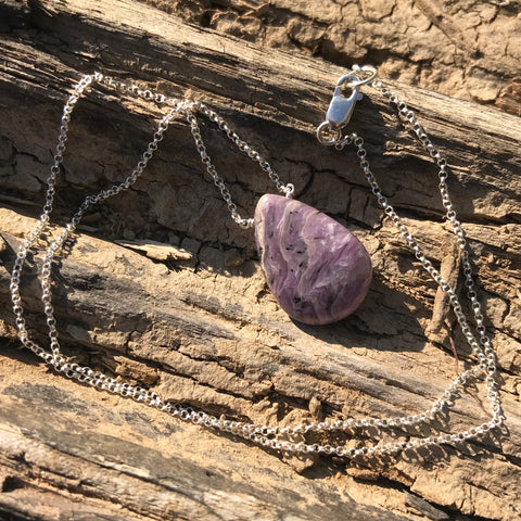 Charoite Sterling Silver Necklace