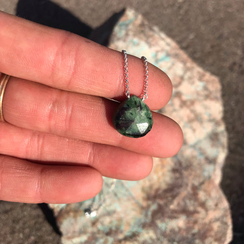 Zoisite Drop Necklace
