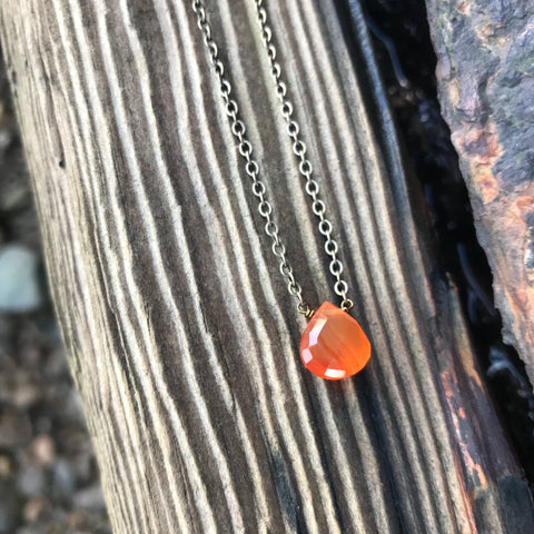 Carnelian Sterling Silver Necklace