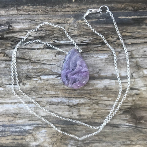 Charoite Sterling Silver Necklace