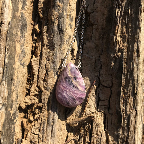 Charoite Sterling Silver Necklace