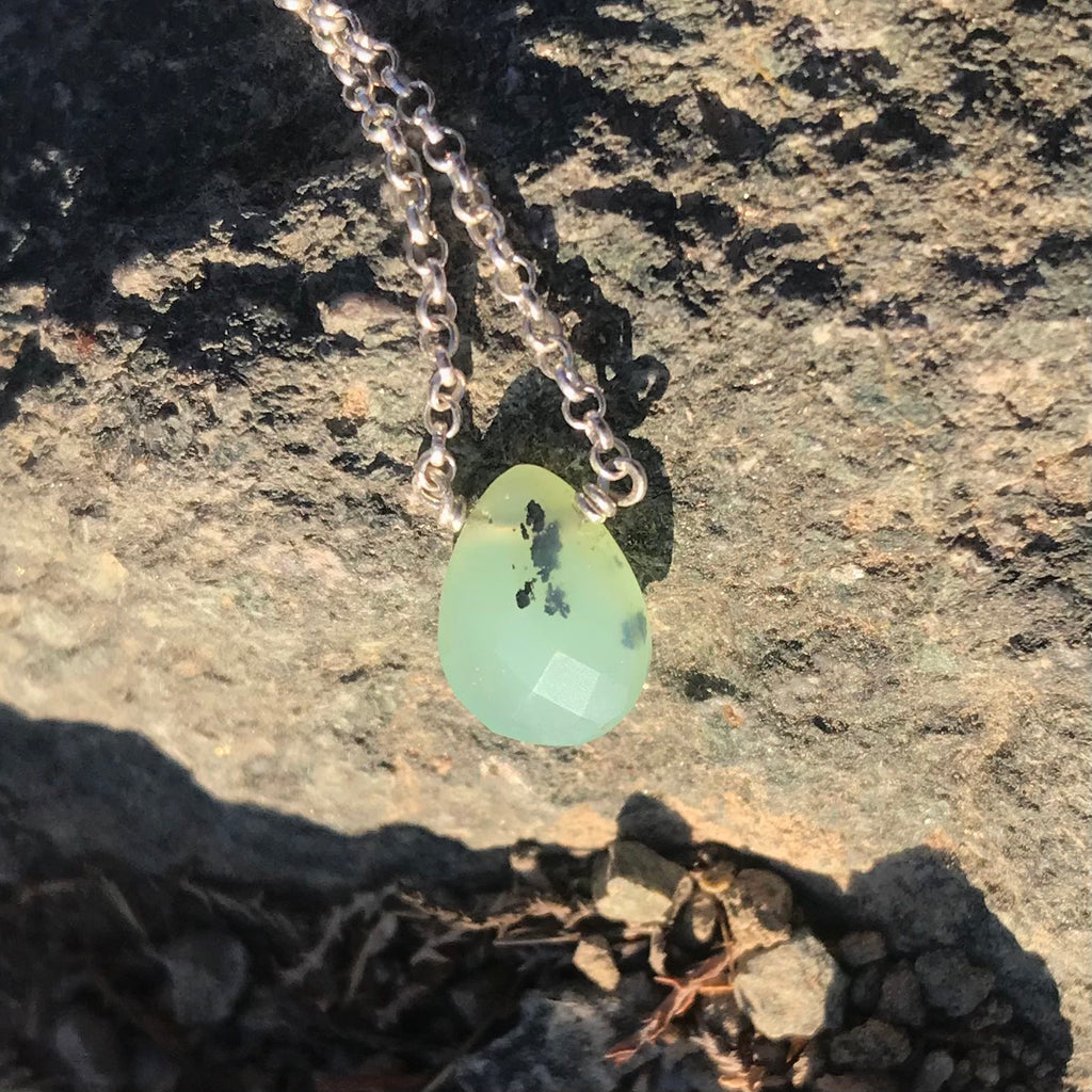 Peruvian Opal Faceted Sterling Silver Necklace
