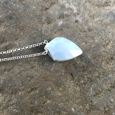 Oregon Blue Opal Faceted Crest Necklace