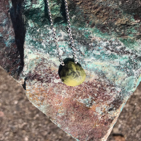 Green Serpentine Drop Necklace
