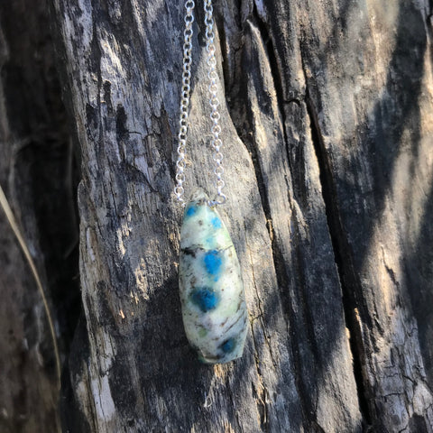 K2 Stone Faceted Elongated Drop Necklace