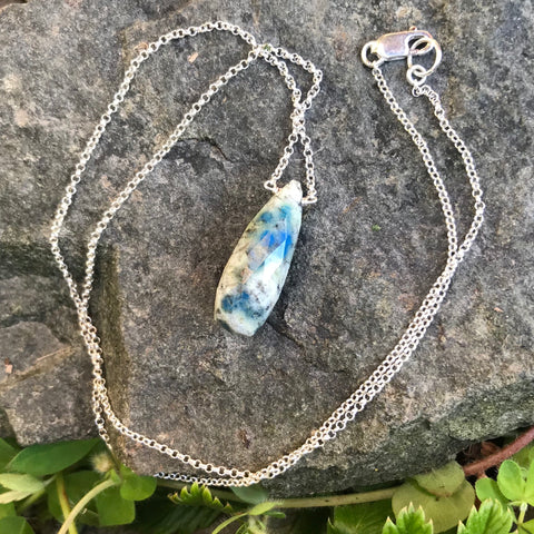 K2 Stone Faceted Elongated Drop Necklace