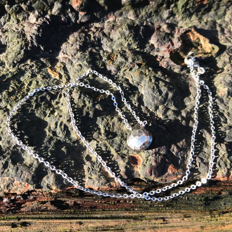 Pyrite Faceted Briolette Necklace Solar Plexus Chakra